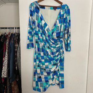 NYDJ Casey Faux Wrap Sheath Dress Size 14